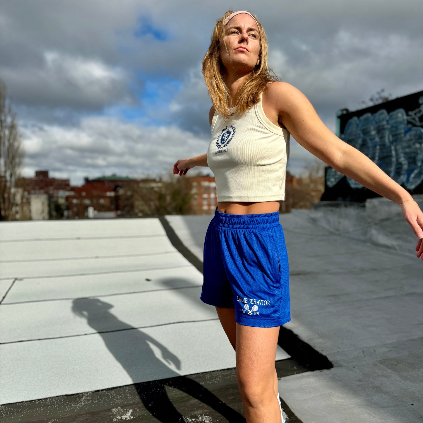 Mesh Zippered Court Short