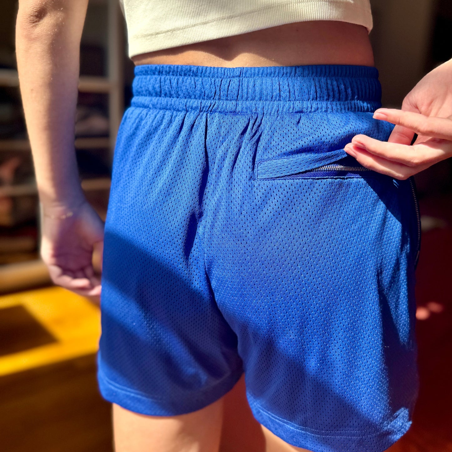 Mesh Zippered Court Short