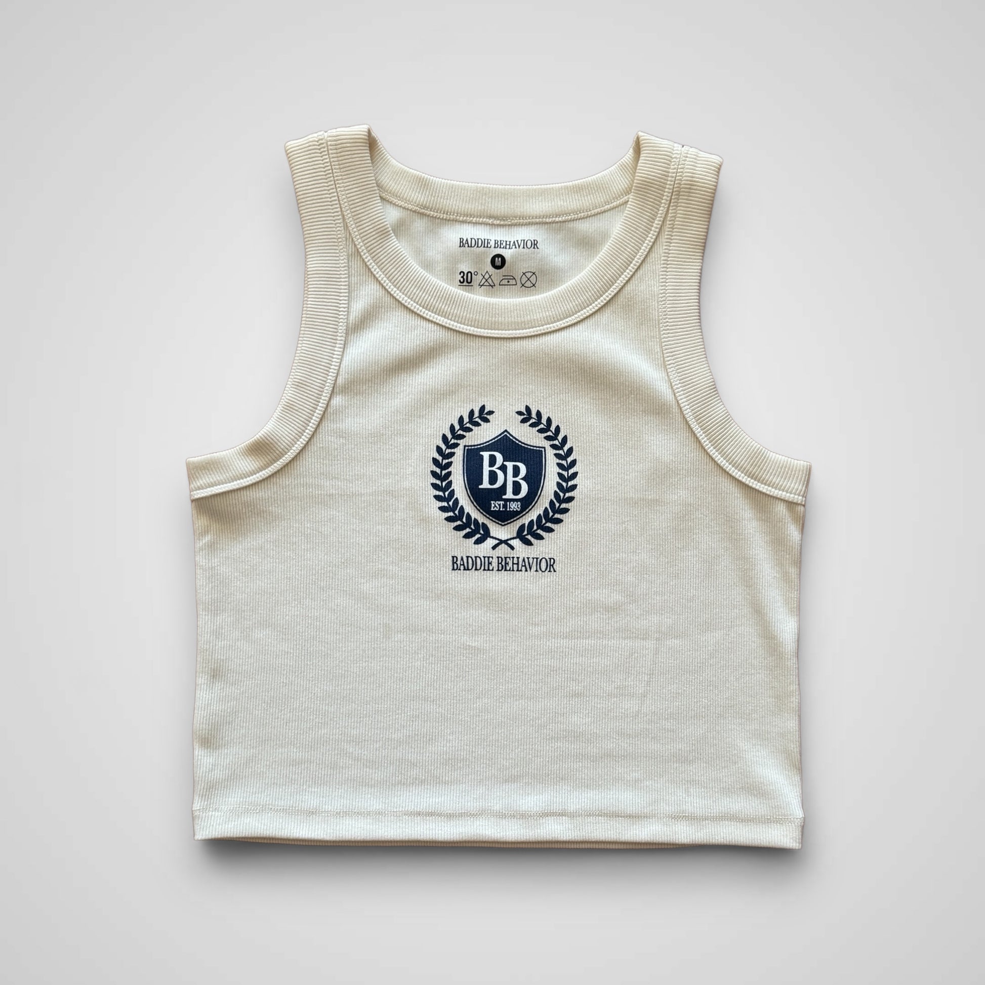 Cropped tank top, cream