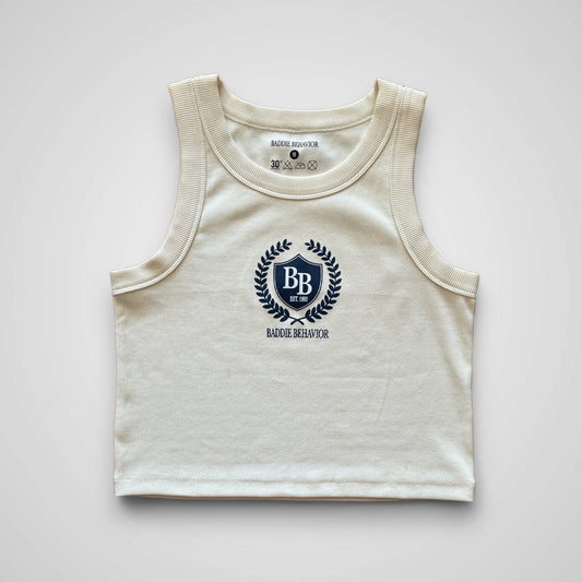 Cropped tank top, cream