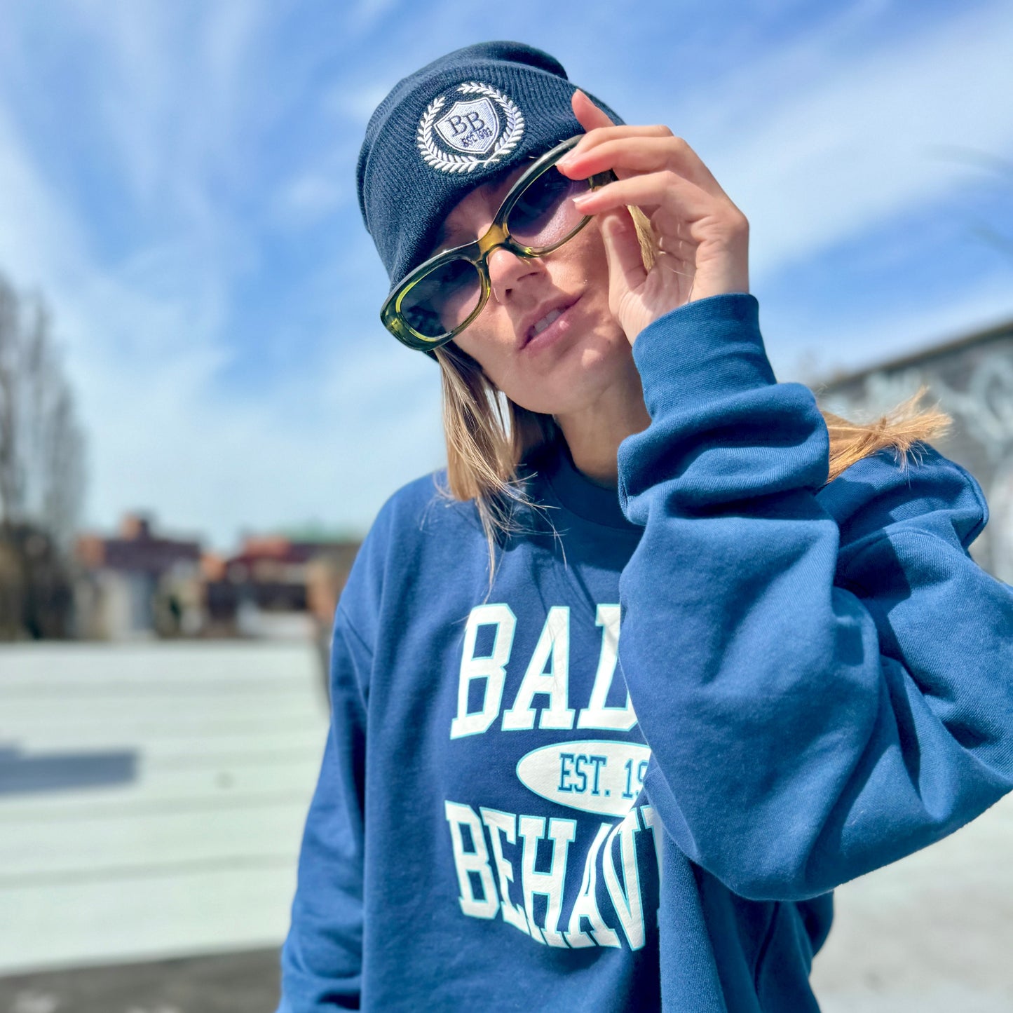 Baddie Behavior 360 Beanie Navy