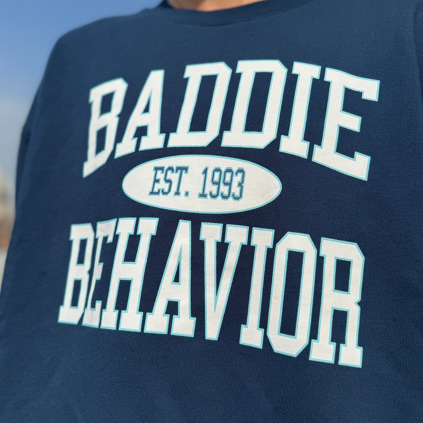 BB Heritage Oversized Cropped Crewneck Navy