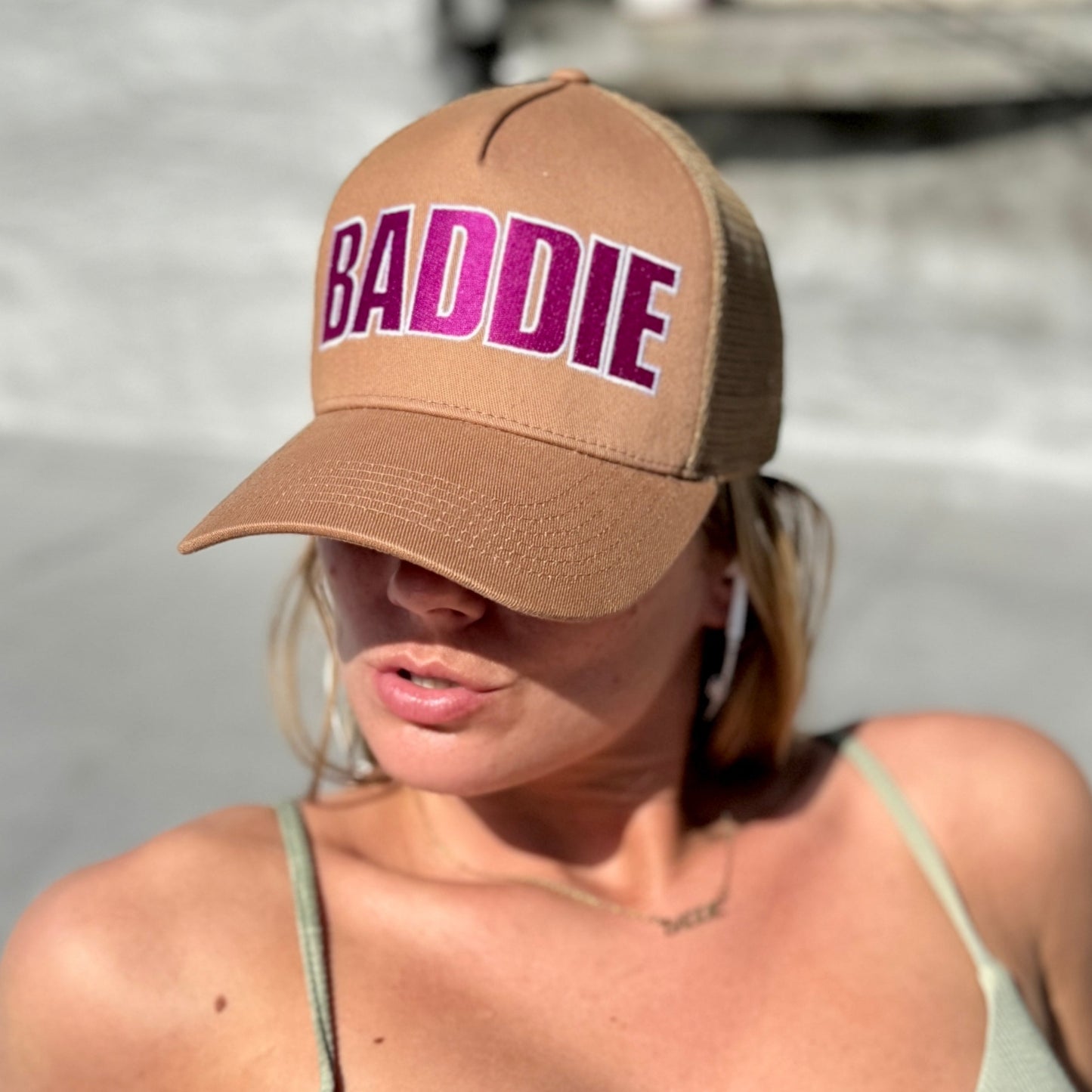 Beige Baddie Icon Trucker