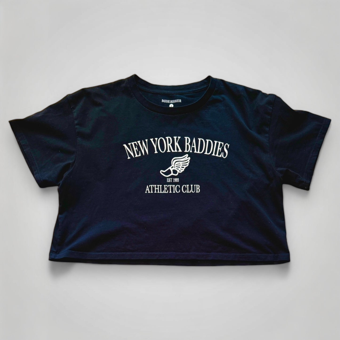 New York Baddies Athletic Club Cropped Tee Navy